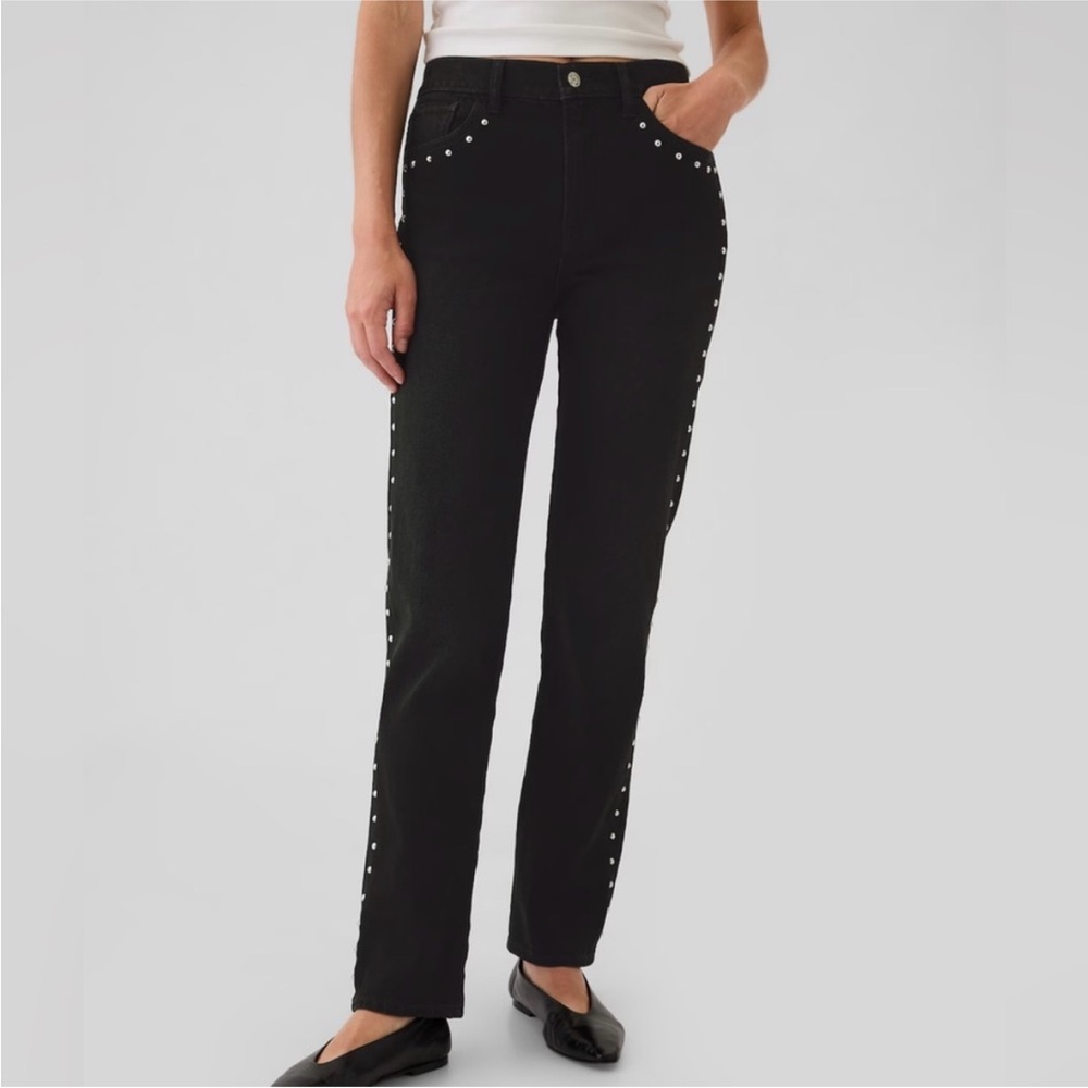 GAP High Rise Studded ‘90s Straight Jeans
